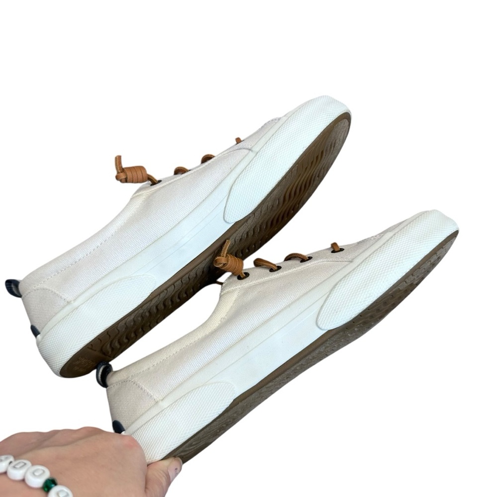 Sperry Women's Crest Vibe Canvas Sneakers White EUC Boat Shoe 9.5M $70 - Picture 11 of 11